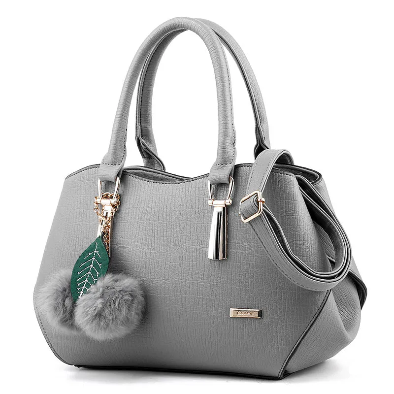 2021 new fashion handbags handbags leather bag and hang the hair ball single shoulder bag