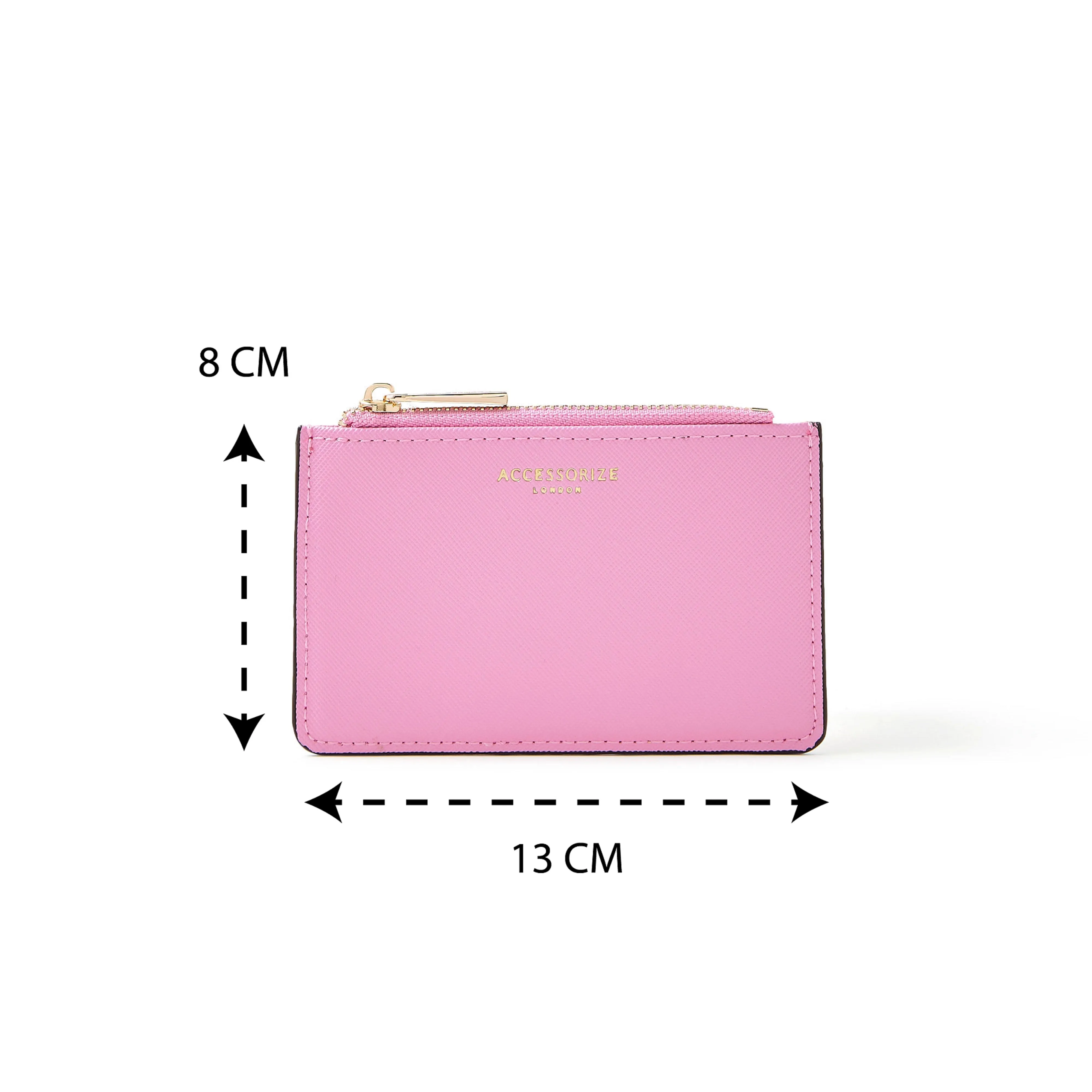 Accessorize London Women's Faux Leather Pink Casey Cardholder wallet