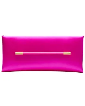 Ava Satin Clutch in Pink