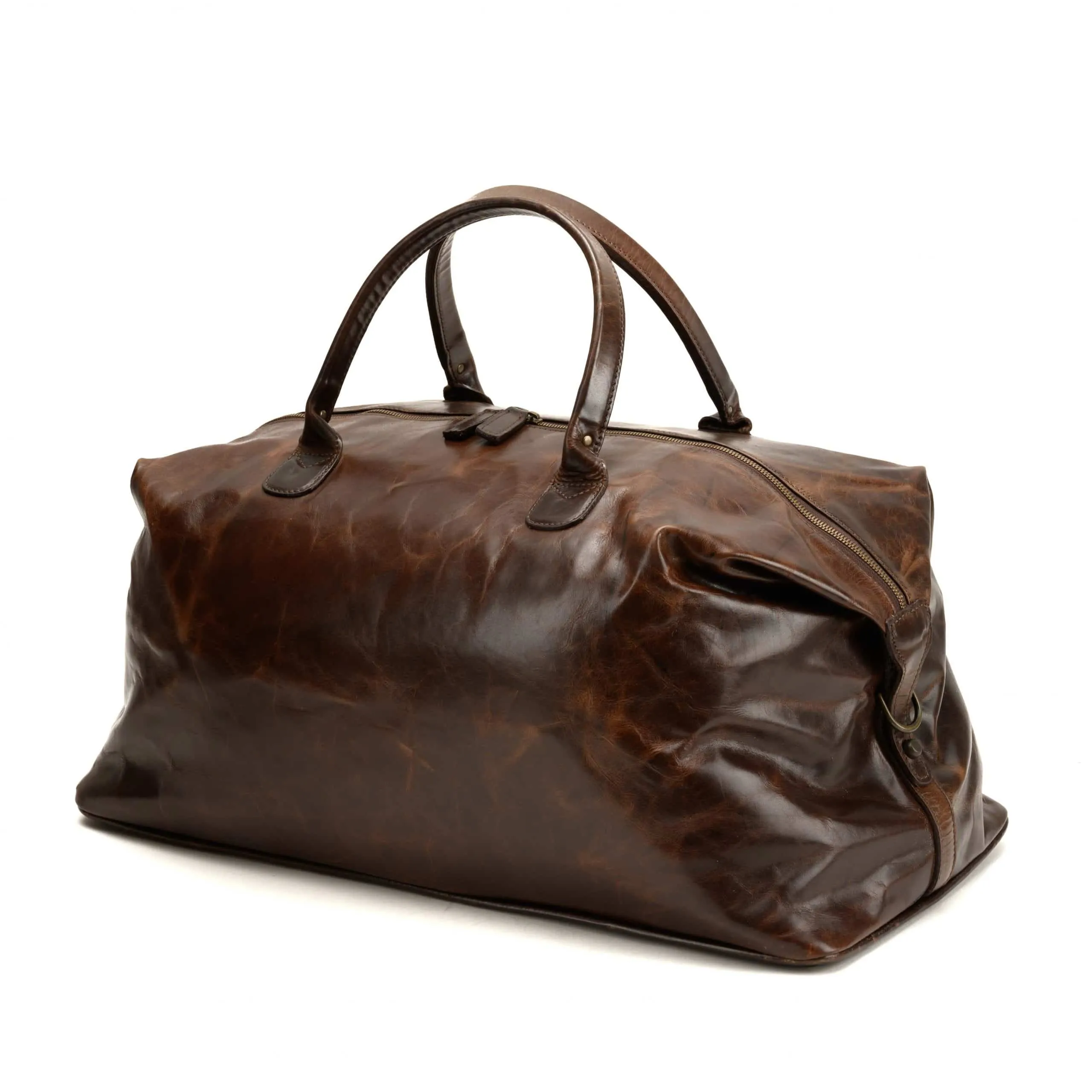 Benedict Leather Weekend Bag in Brompton Brown by Moore & Giles