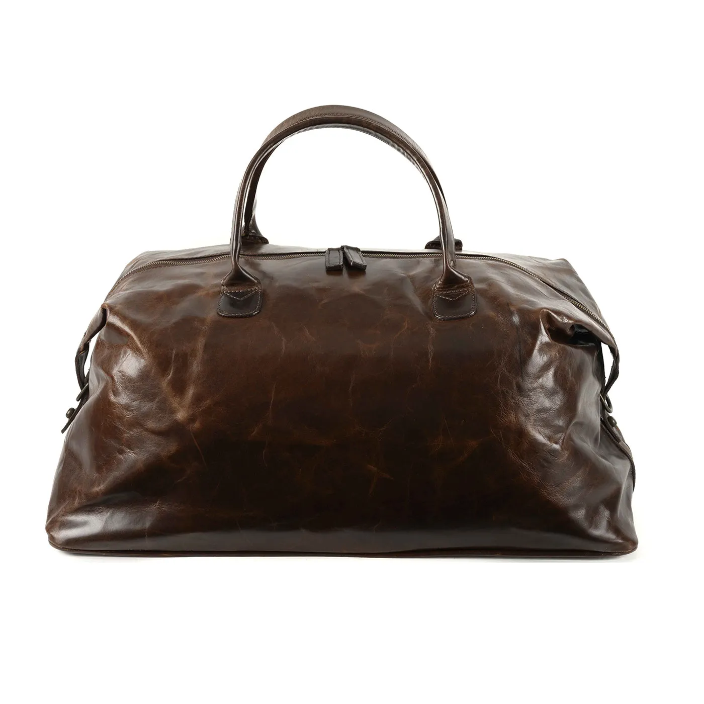 Benedict Leather Weekend Bag in Brompton Brown by Moore & Giles