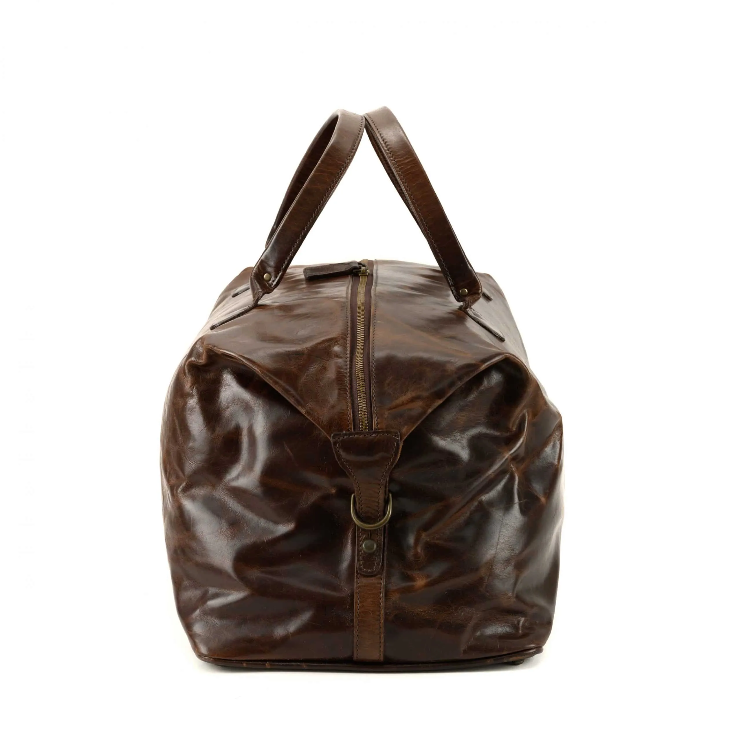 Benedict Leather Weekend Bag in Brompton Brown by Moore & Giles