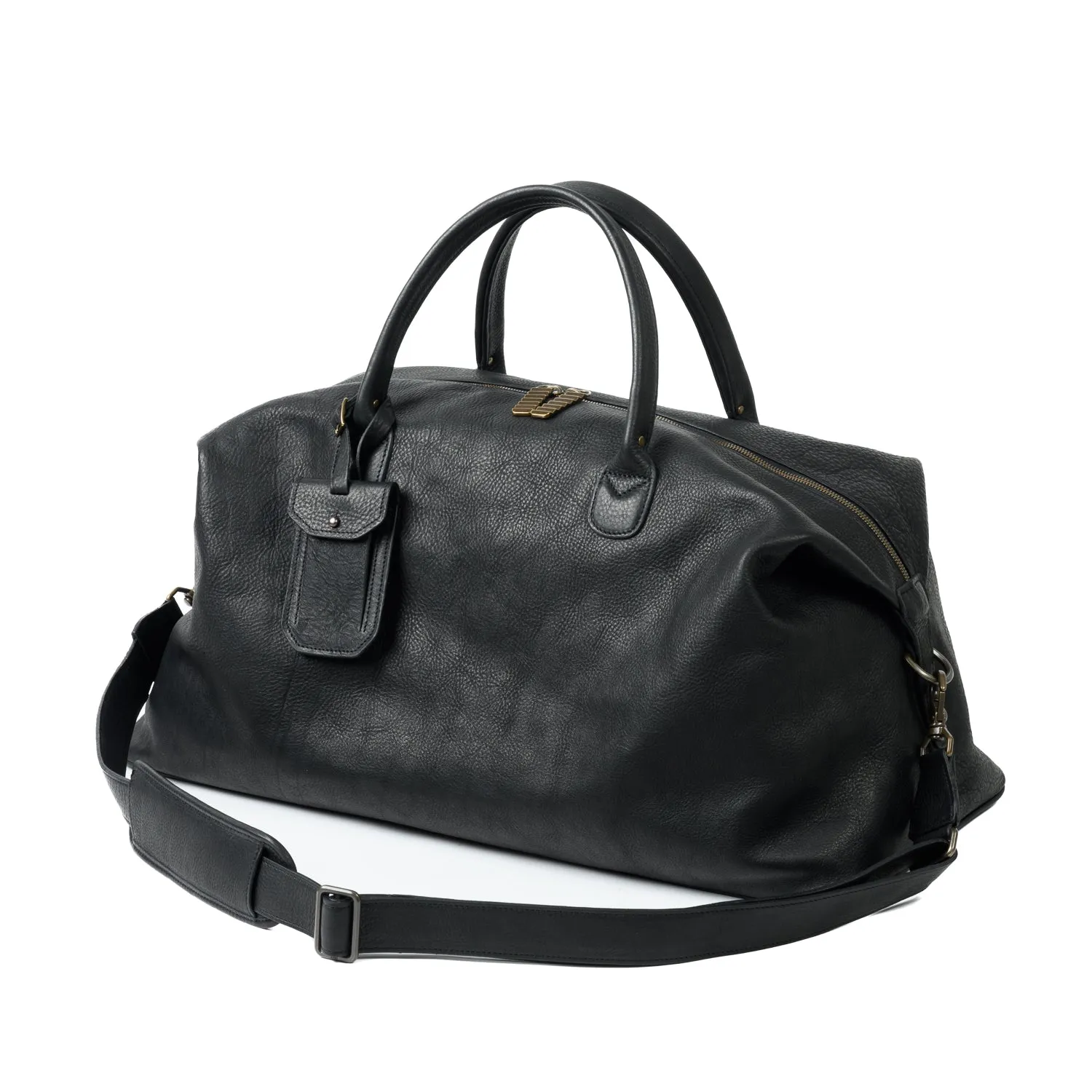 Benedict Leather Weekend Bag in Seven Hills Black by Moore & Giles