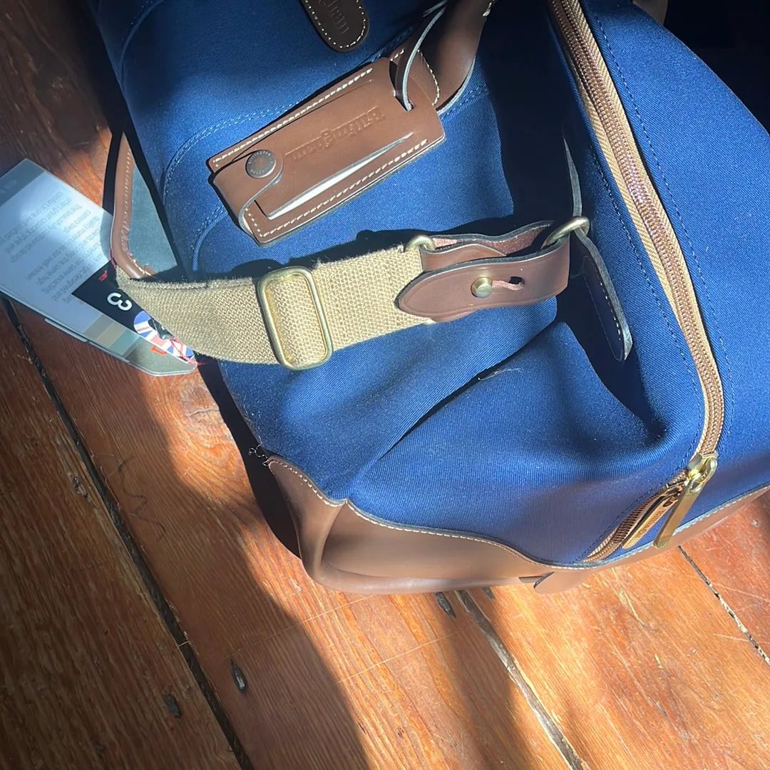 Billingham Weekender Bag -   Navy Canvas / Chocolate Leather (Chocolate Lining)