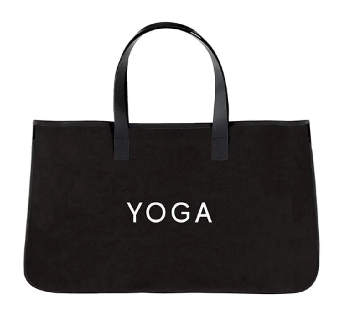 Black Canvas Totes - White Text