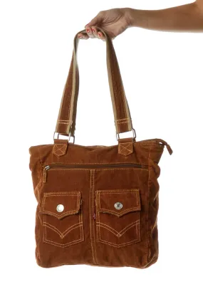 Brown Corduroy Tote Bag