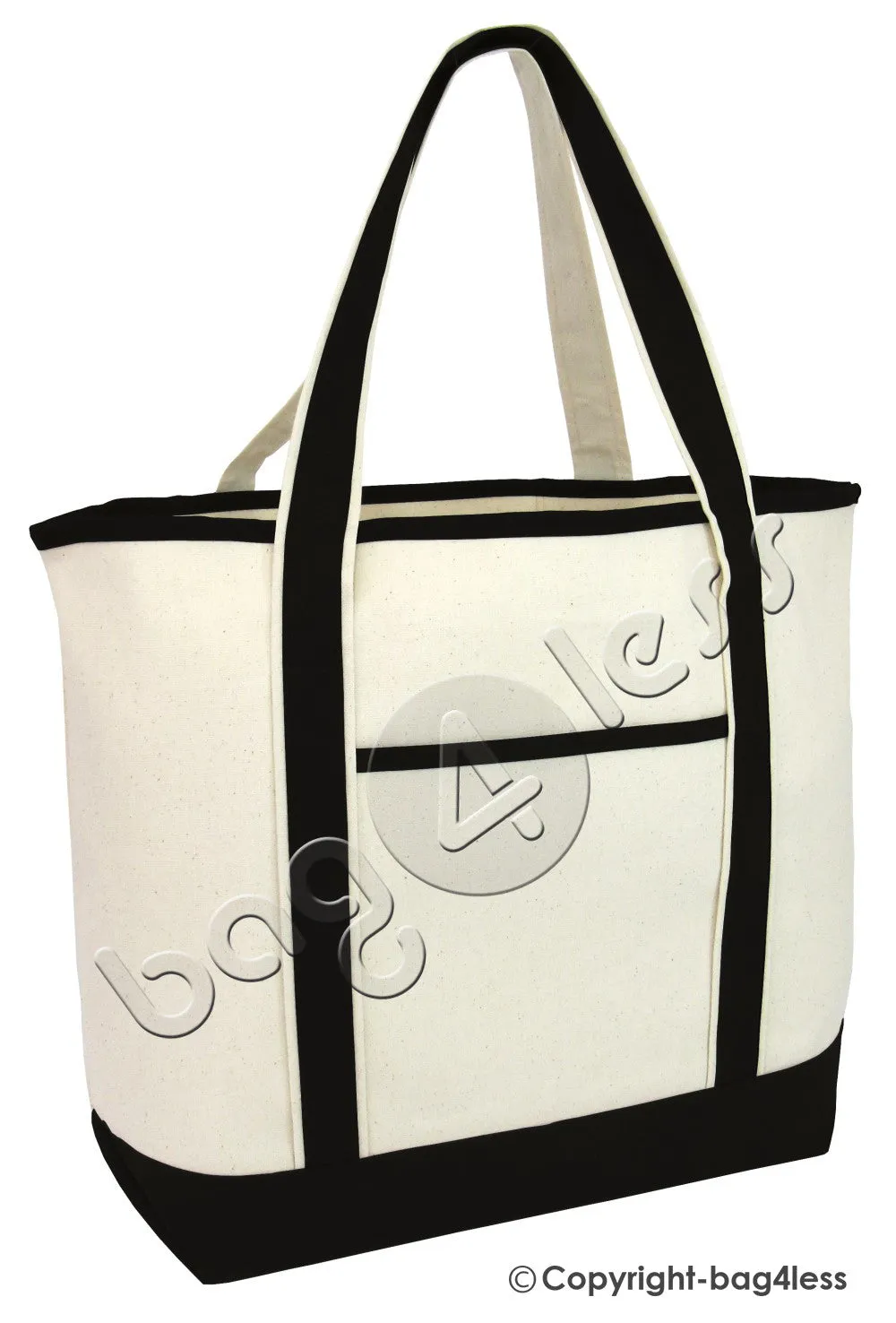 Canvas Extra Large Deluxe Tote Bag w/Front Pocket - TG215