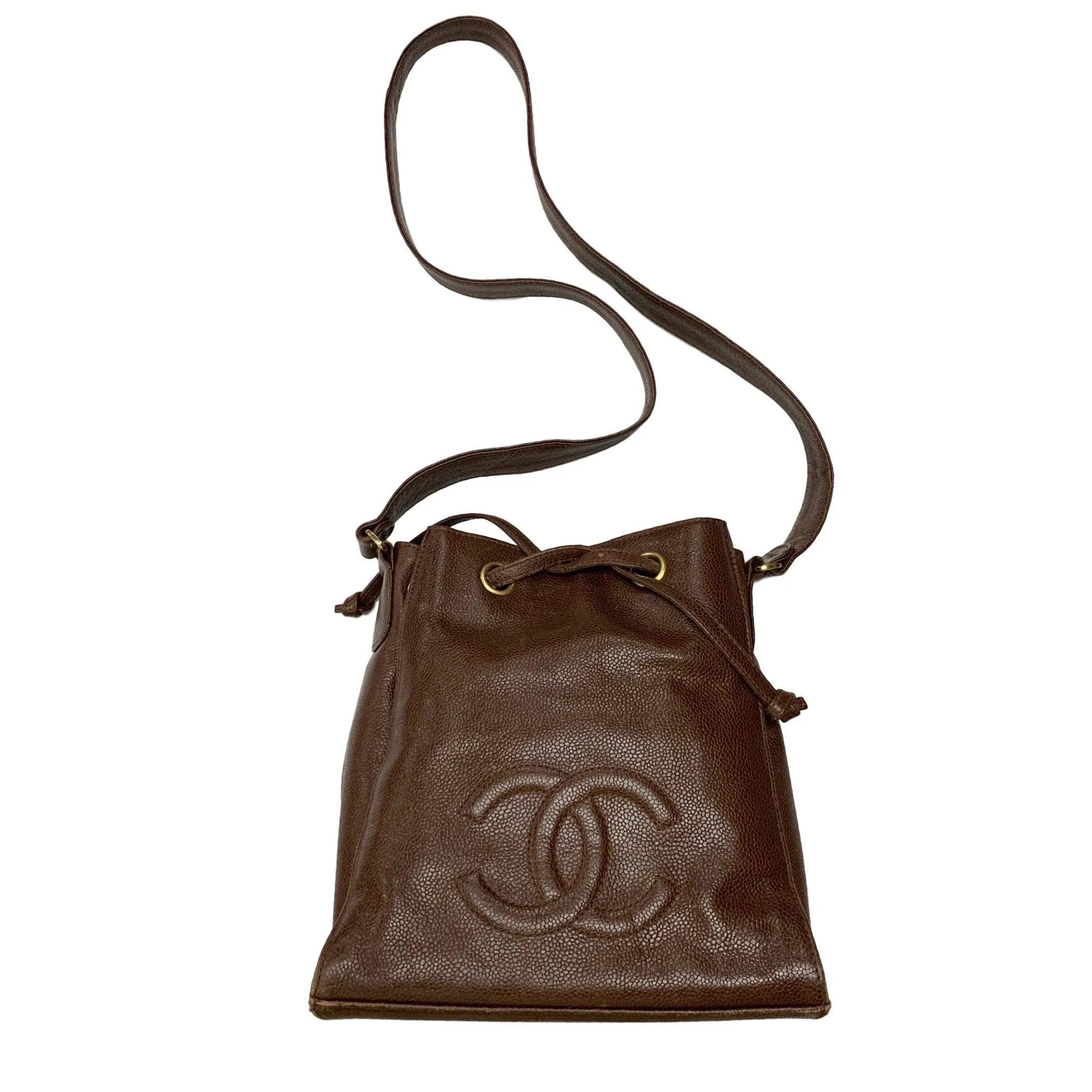 Chanel Brown Caviar Bucket Bag