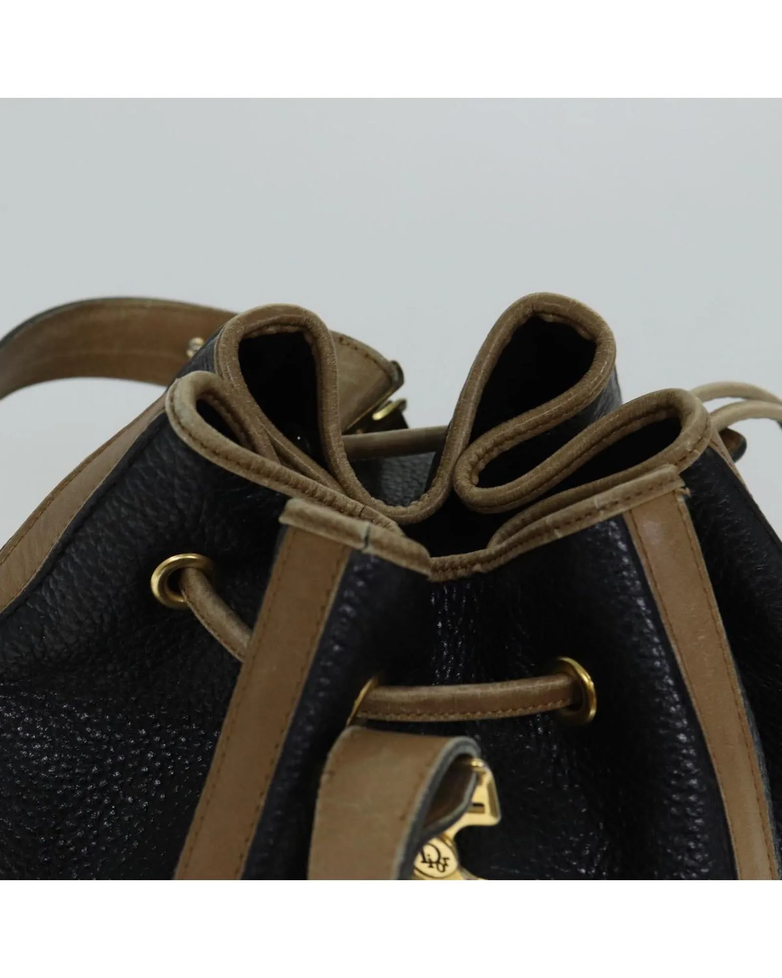 Christian Dior Diorissimo Black Leather Bucket Bag