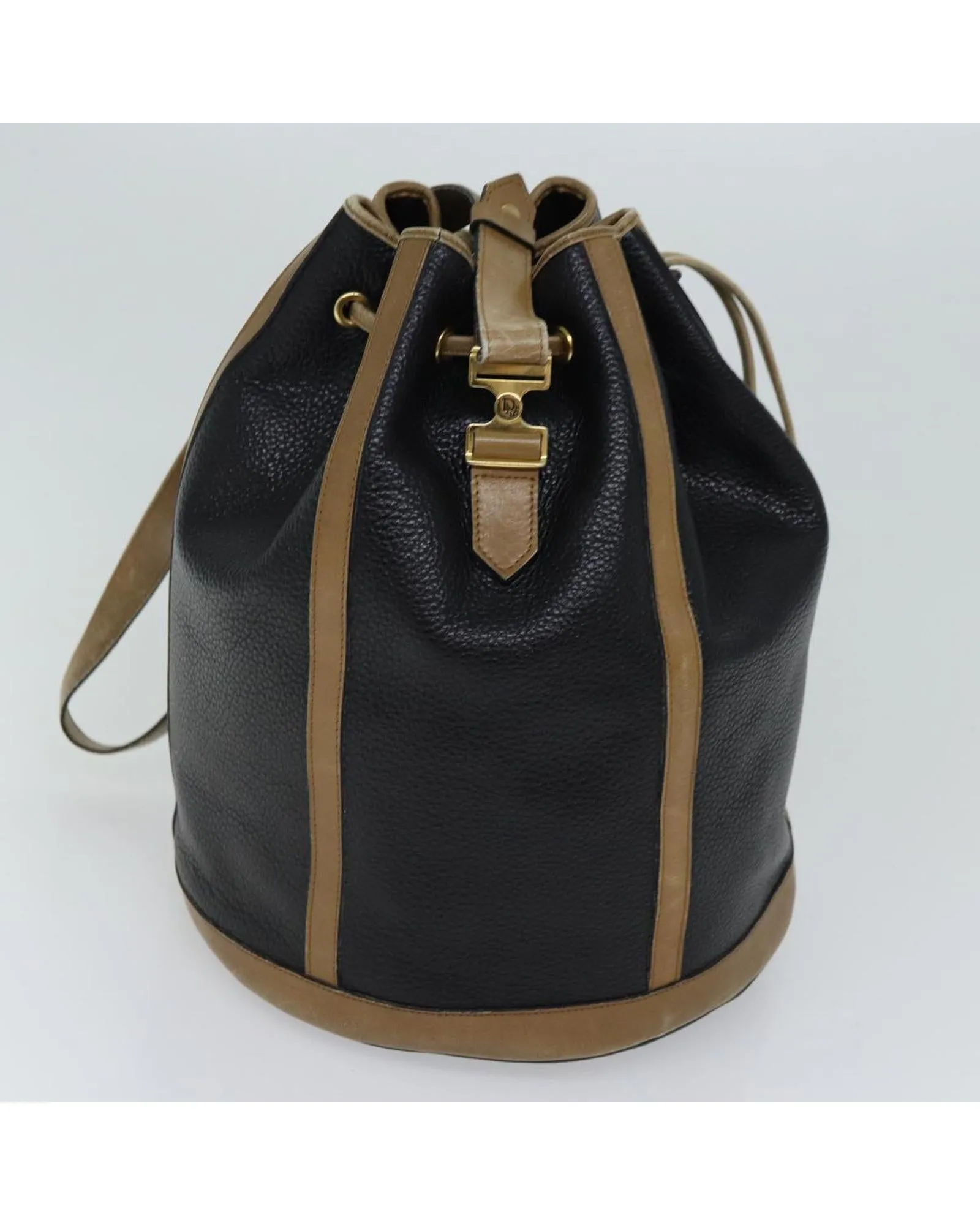 Christian Dior Diorissimo Black Leather Bucket Bag