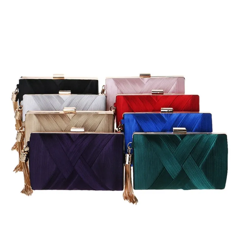 Classical Style Metal Tassel Lady Clutch Bag For Party