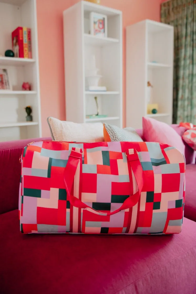 Color Block Weekender Travel Bag