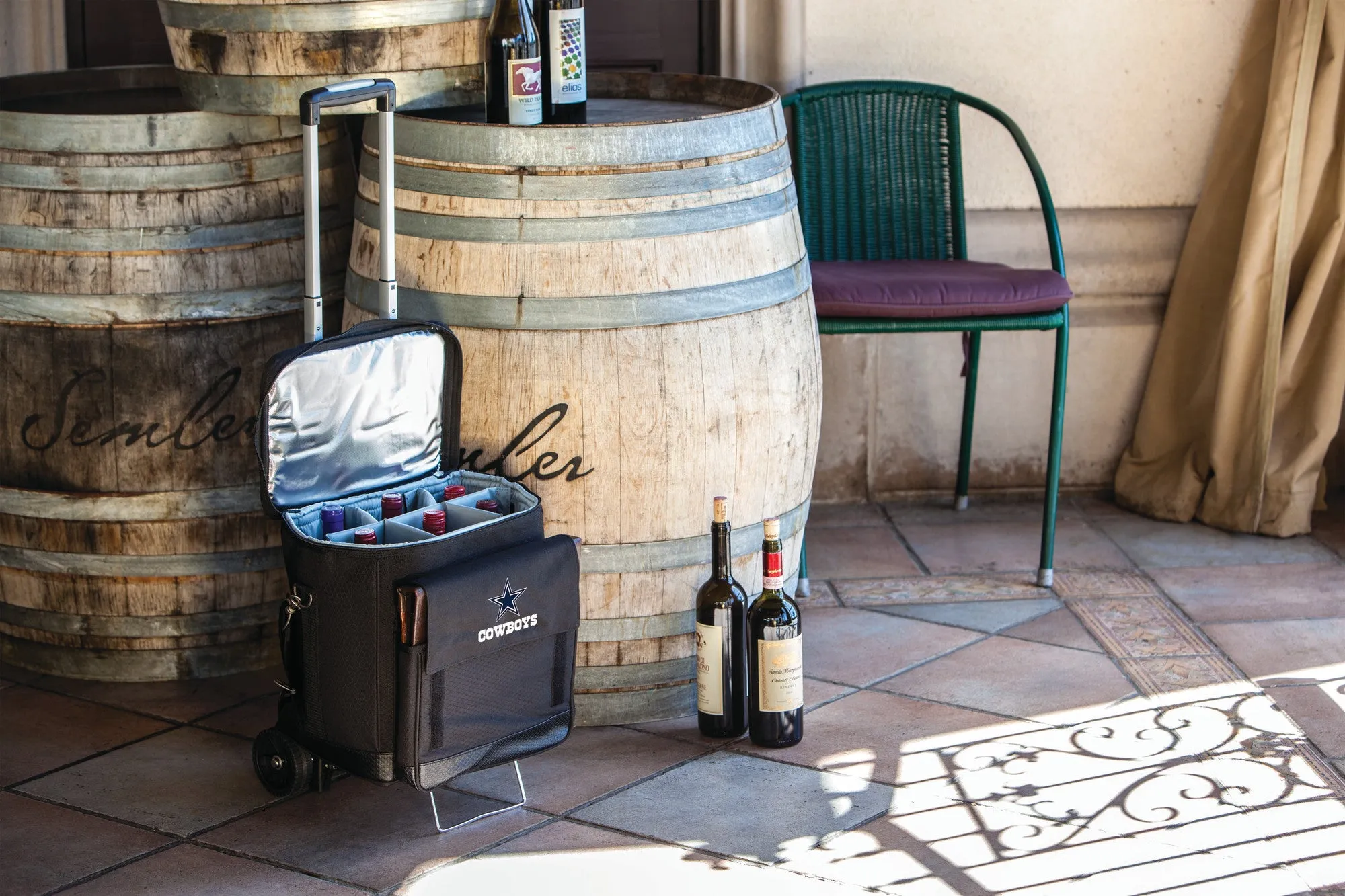 Dallas Cowboys - Cellar 6-Bottle Wine Carrier & Cooler Tote with Trolley