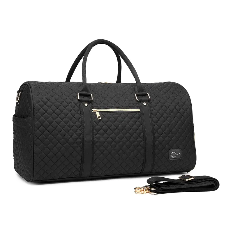 Elegant Quilted Weekender Duffel Bag