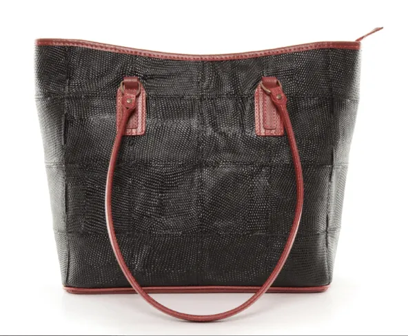 Elvis & Kresse: Fire & Hide Small Tote Bag - Black & Red