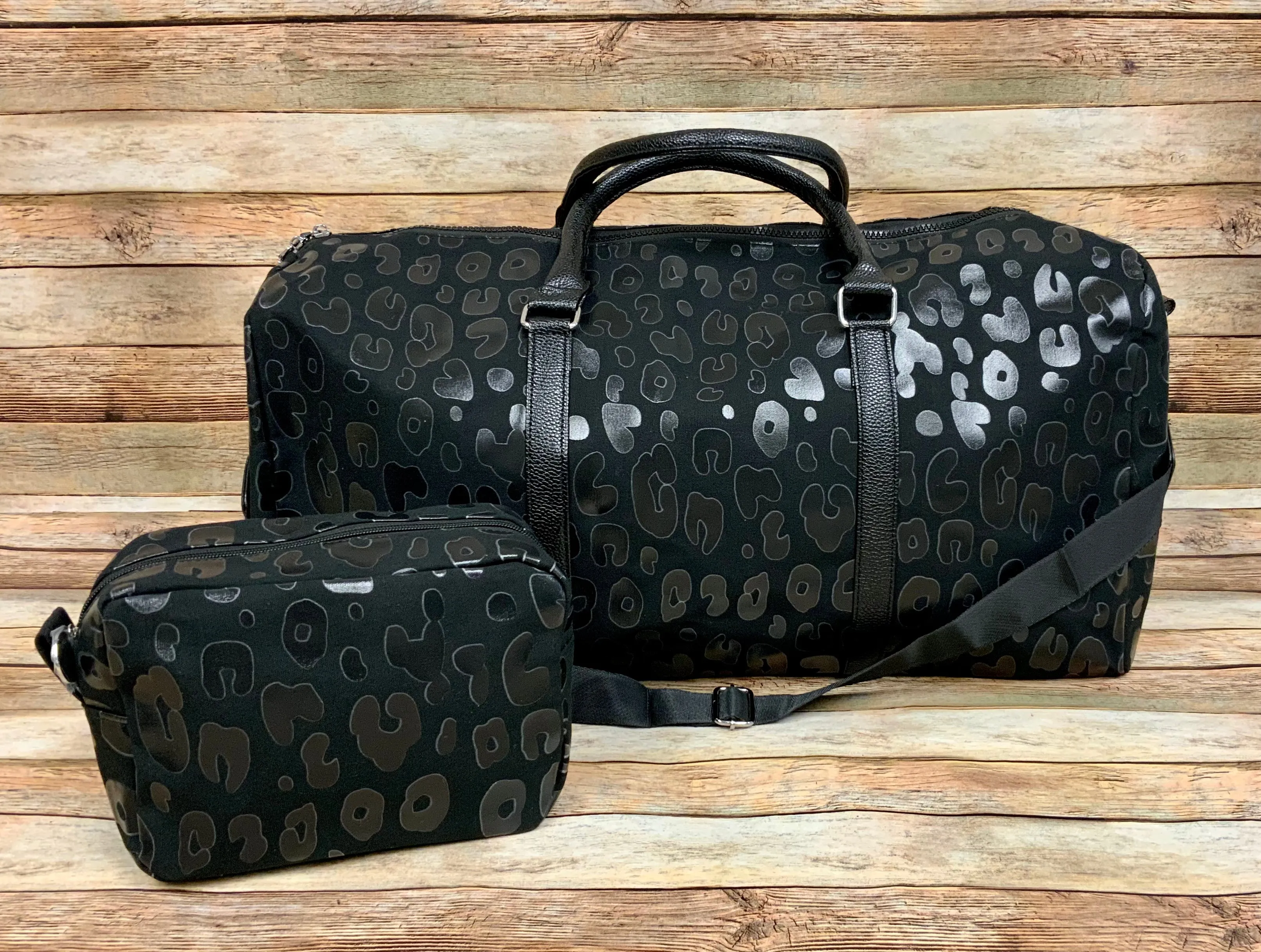 Fiona Leopard Accessory Bags, Duffle Bags and Tumblers (Sold Separately)