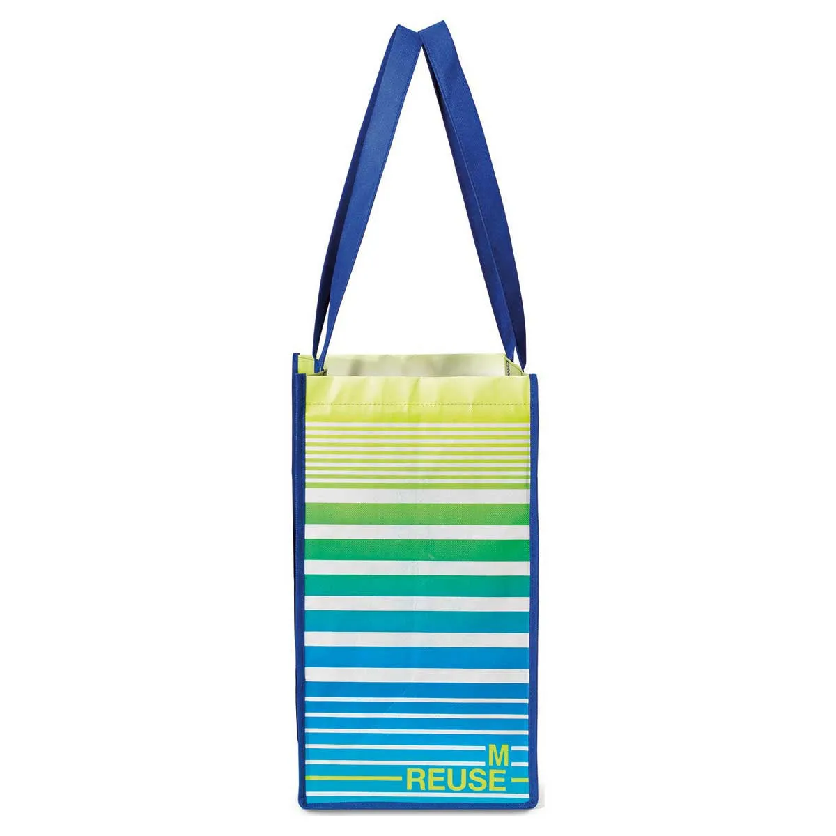 Gemline Royal Blue/Pattern Horizons Laminated Shopper