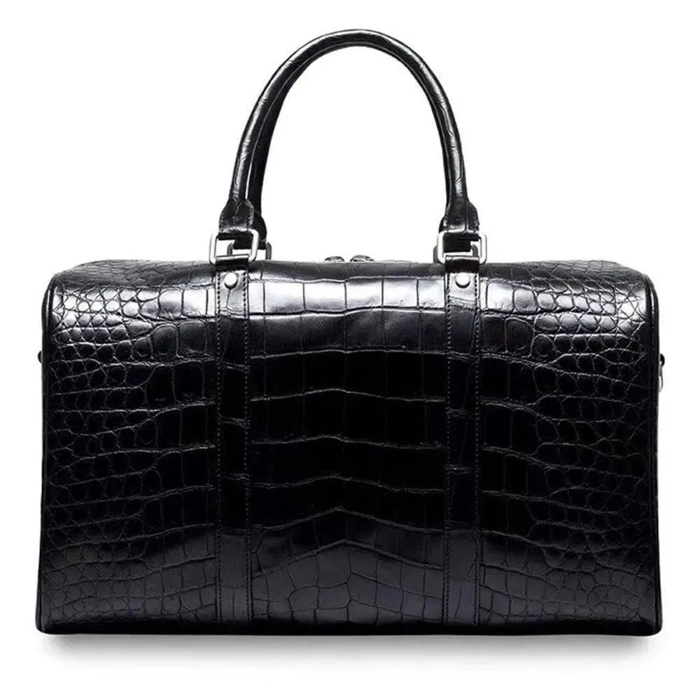 Genuine Crocodile  Belly Leather Duffel  Travel Bag