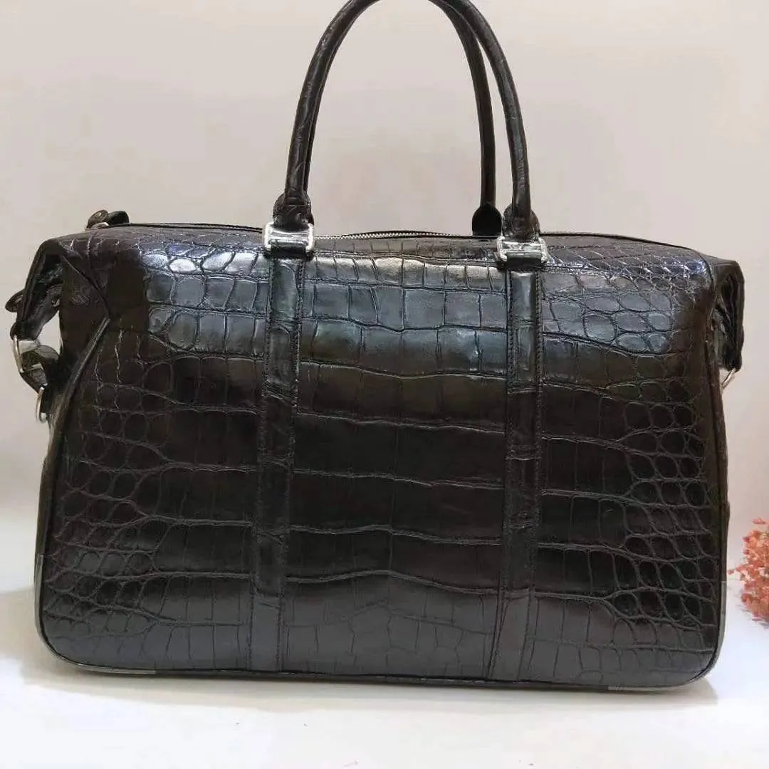 Genuine Crocodile Belly Leather Large Boston Duffle Bag, Leather Overnight  Travel Bag, Gym Bags,