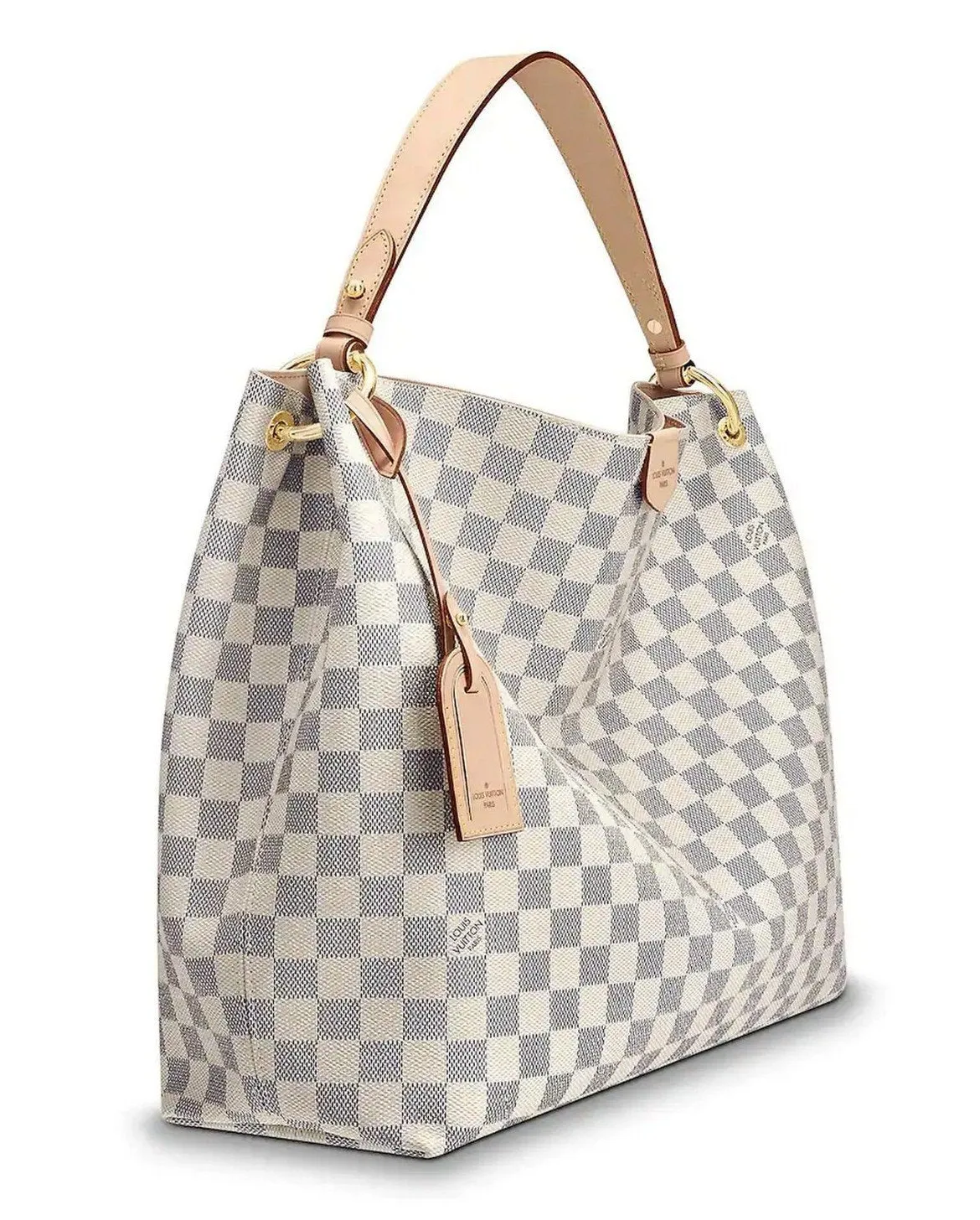 Graceful MM Damier Azur Canvas Handbag - Rose Ballerine or Damier Ebene