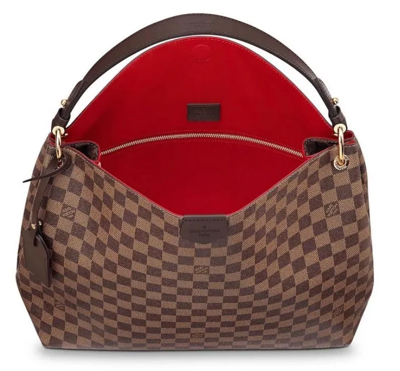 Graceful MM Damier Azur Canvas Handbag - Rose Ballerine or Damier Ebene