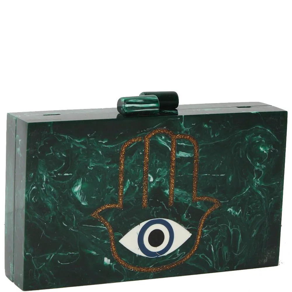 HAMSA MARBLE CLUTCH HANDBAG