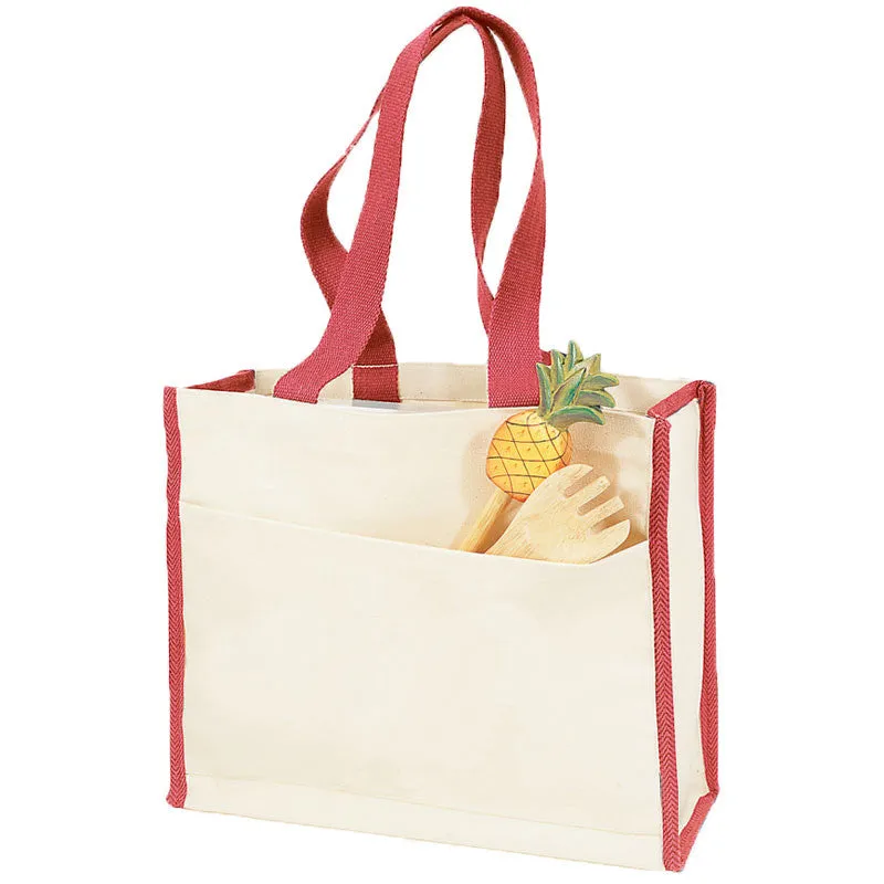 Heavy Canvas Gusset Tote Bag Two-Tone TF211