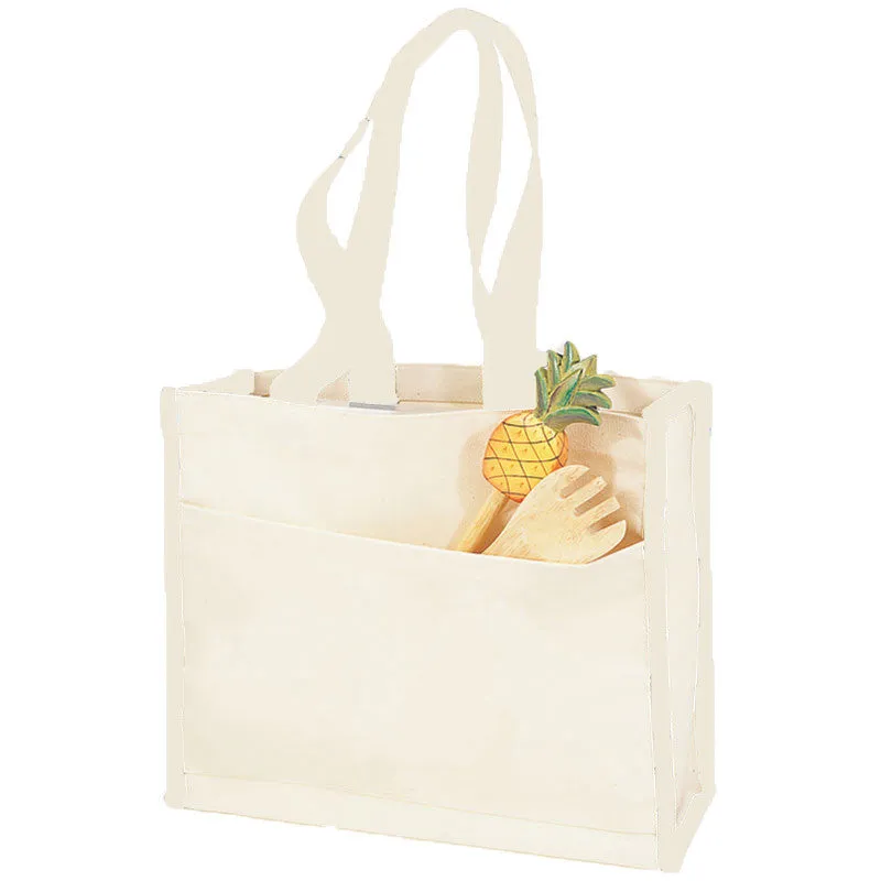 Heavy Canvas Gusset Tote Bag Two-Tone TF211