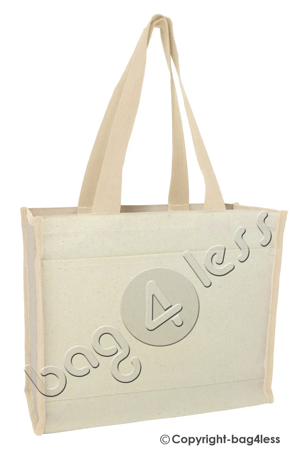 Heavy Canvas Gusset Tote Bag Two-Tone TF211