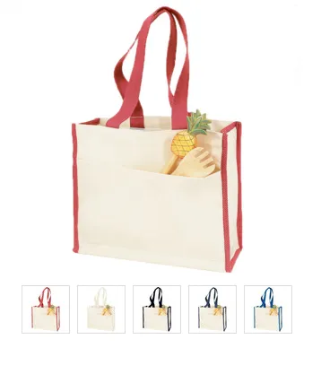 Heavy Canvas Gusset Tote Bag Two-Tone TF211