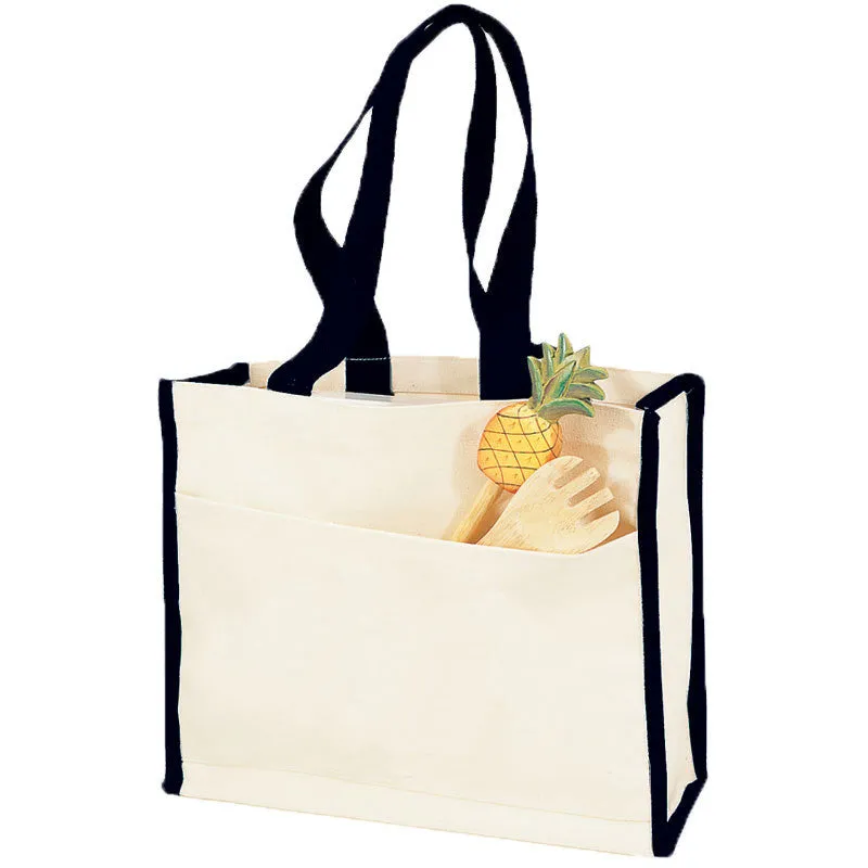 Heavy Canvas Gusset Tote Bag Two-Tone TF211