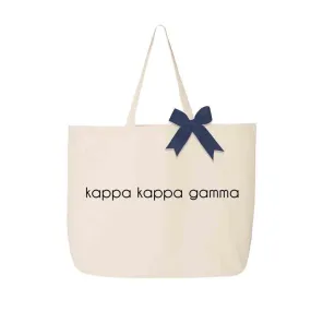 Kappa Kappa Gamma Tote Bag with Bow in Sorority Color