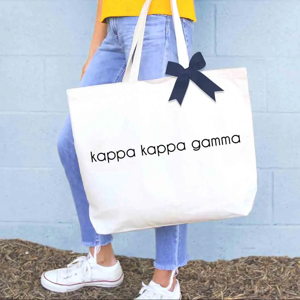 Kappa Kappa Gamma Tote Bag with Bow in Sorority Color