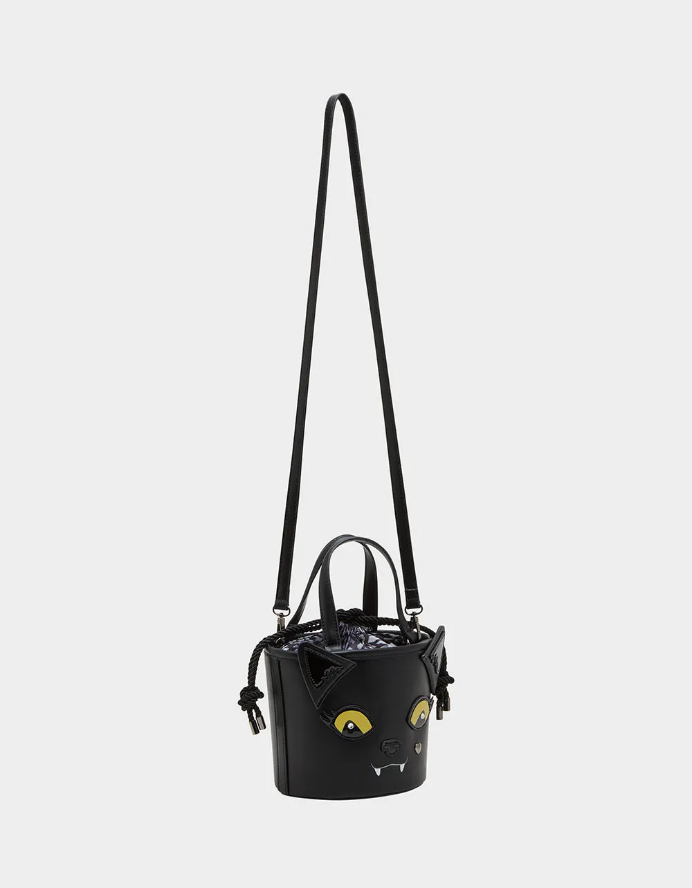 KITSCH GIMMIE CANDY CAT BUCKET BAG BLACK