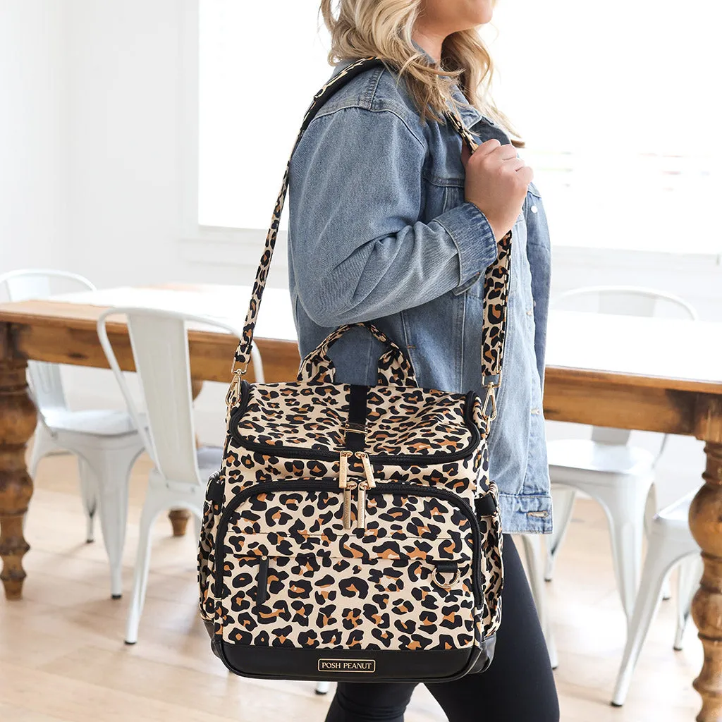 Lana Leopard Tan Diaper Bag