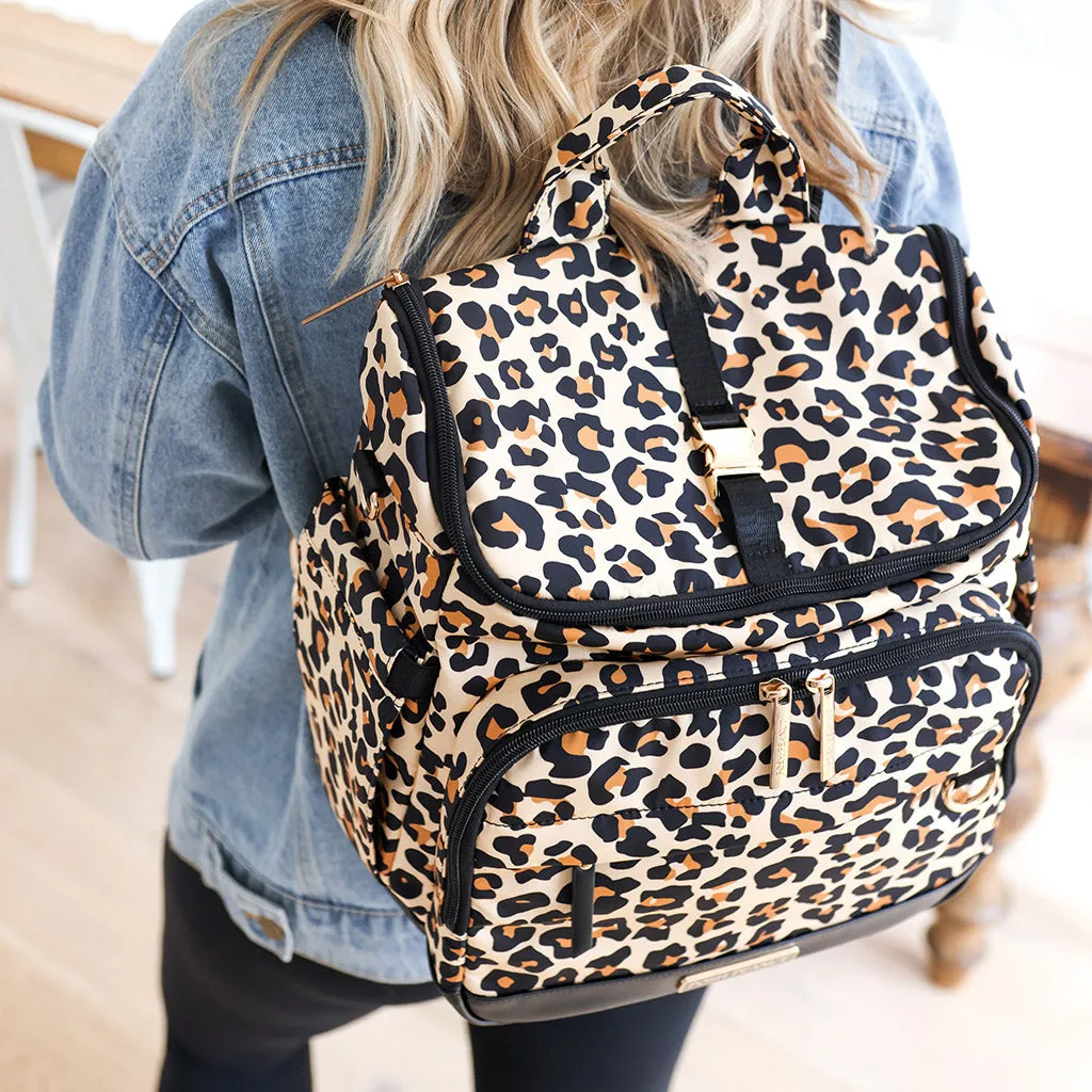 Lana Leopard Tan Diaper Bag