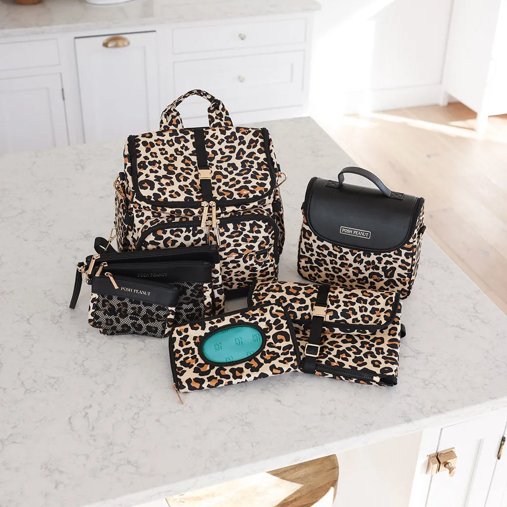 Lana Leopard Tan Diaper Bag