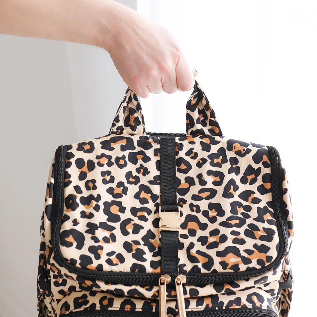 Lana Leopard Tan Diaper Bag