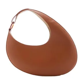 Luxury Large Capacity Women's Crescent Shape Leather Underarm Bag