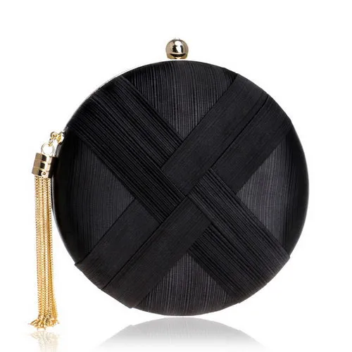 Metal Tassel Clutch With Chain Shoulder Classical Style Small Purse Day Evening Clutch Bags