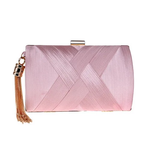 Metal Tassel Clutch With Chain Shoulder Classical Style Small Purse Day Evening Clutch Bags