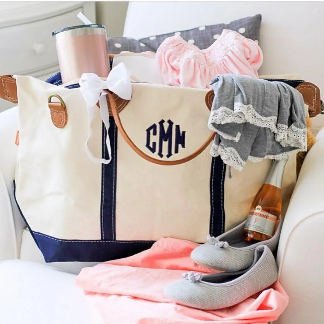 Monogrammed Canvas Weekender Bag