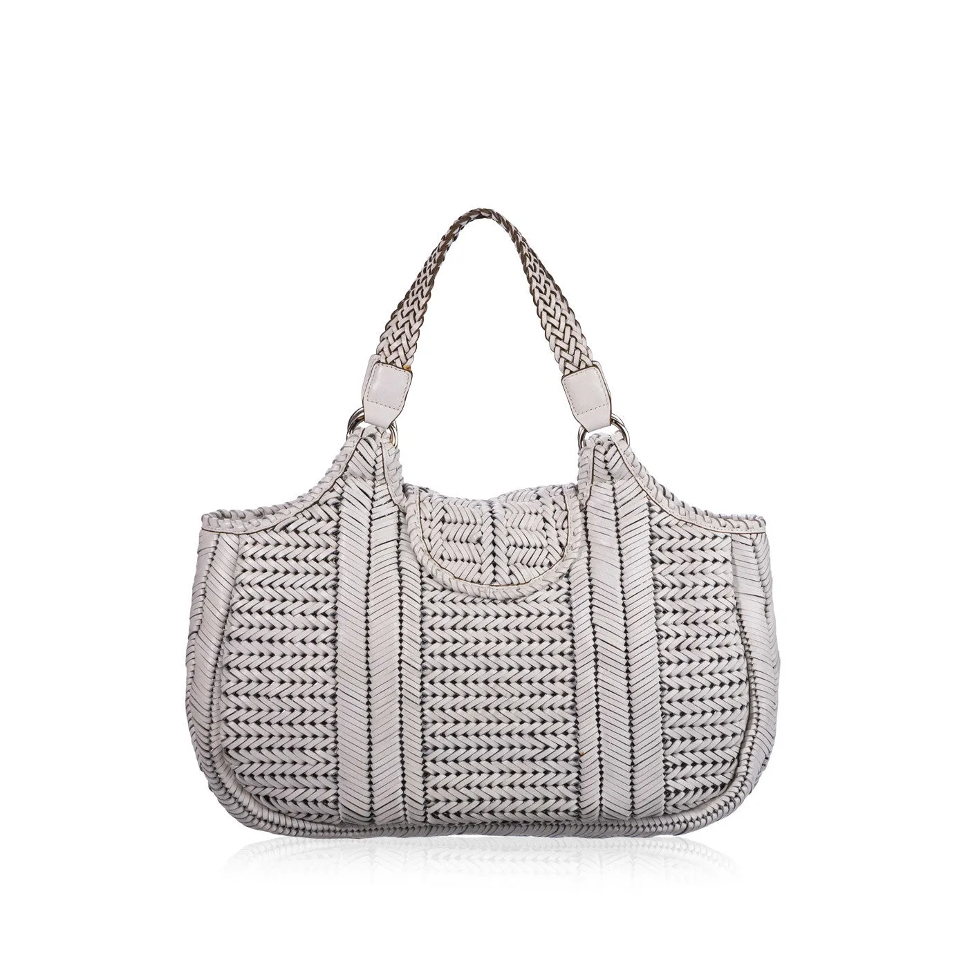 Neeson woven leather tote