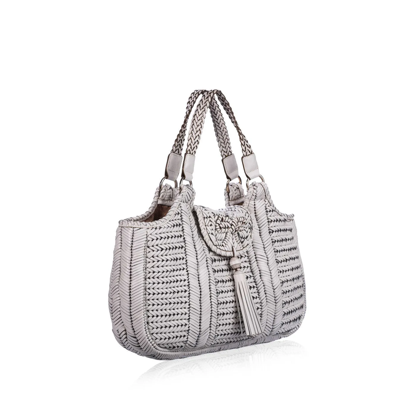 Neeson woven leather tote