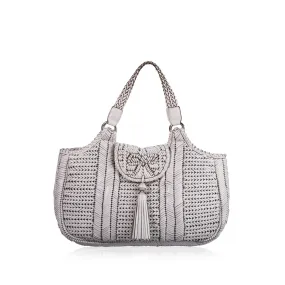 Neeson woven leather tote