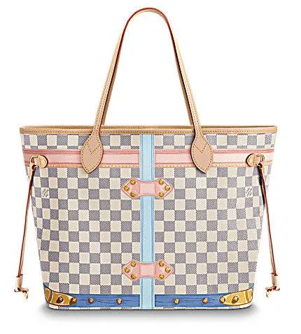 Neverfull MM Damier Azur Canvas Handbag