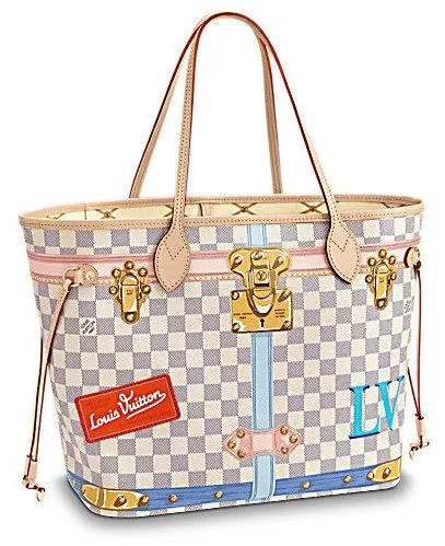 Neverfull MM Damier Azur Canvas Handbag