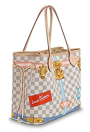 Neverfull MM Damier Azur Canvas Handbag