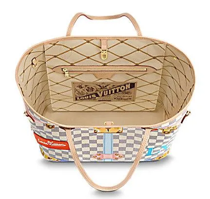 Neverfull MM Damier Azur Canvas Handbag