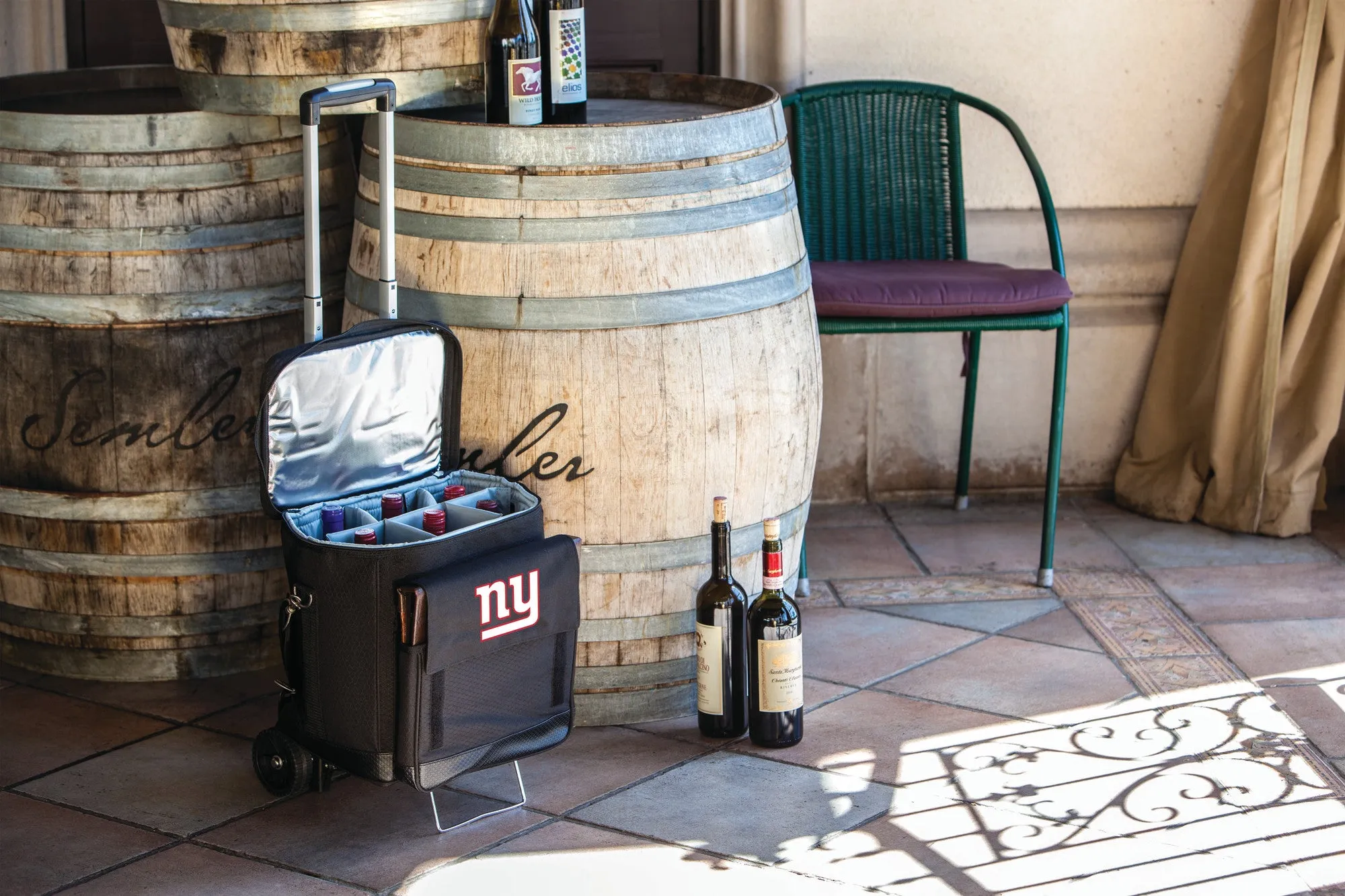 New York Giants - Cellar 6-Bottle Wine Carrier & Cooler Tote with Trolley